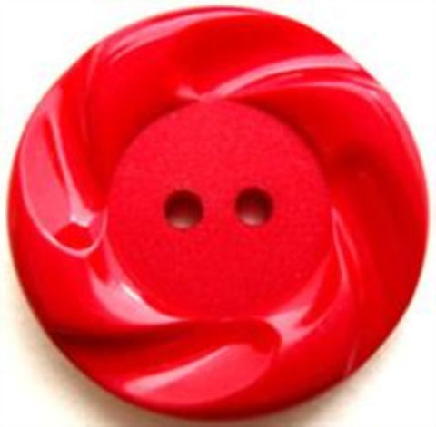 B8576 25mm Red Matt Centre 2 Hole Button - Ribbonmoon