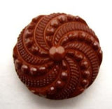 B16210 20mm Deep Rust Brown Textured Shank Button - Ribbonmoon