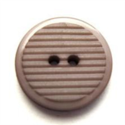 B7633 18mm Mushroom Beige Ribbed Matt Centre 2 Hole Button - Ribbonmoon