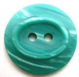 B12659 22mm Jade Turquoise Semi Pearlised Oval Centre 2 Hole Button - Ribbonmoon