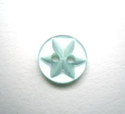 B11196 11mm New Turquoise 2 Hole Polyester Star Button - Ribbonmoon