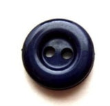 B7373 15mm Pale Navy Glossy Chunky Rounded Rim 2 Hole Button - Ribbonmoon