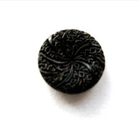 B6244 15mm Black Textured Matt and Gloss Shank Button - Ribbonmoon