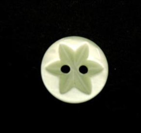 B13383 14mm Mint Green 2 Hole Polyester Star Button - Ribbonmoon