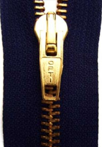 Z4098 20cm Deep Navy Optilon, Brass Teeth No.5 Closed End Zip