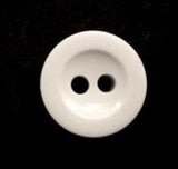 B6983 14mm Brilliant White High Gloss 2 Hole Button - Ribbonmoon