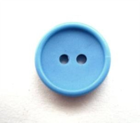 B11990 14mm Saxe Blue Matt Centre 2 Hole Button - Ribbonmoon