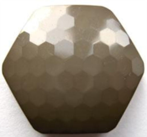 B17683 27mm Clay Brown Honeycomb Gloss Hexagon Shape Shank Button - Ribbonmoon