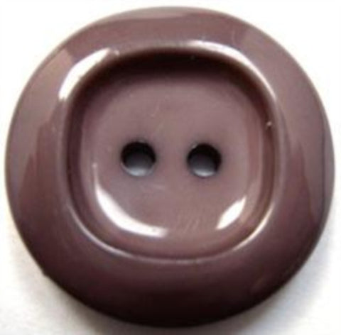 B16040L 25mm Mauve Brown High Gloss Chunky 2 Hole Button