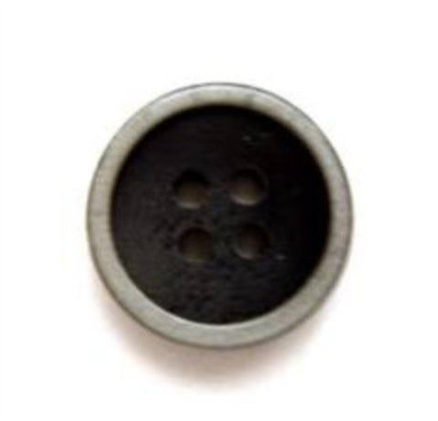 B6825 15mm Black Matt 4 Hole Button with a Grey Pearlised Rim - Ribbonmoon