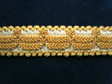 FT1130 19mm Golds-Pearl White Cord Decorated Braid Trimming