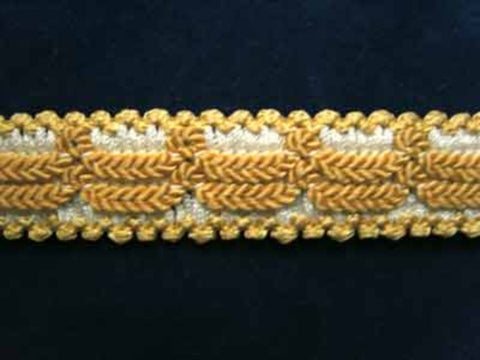 FT1130 19mm Golds-Pearl White Cord Decorated Braid Trimming