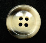 B16510 20mm Ivory and Mixed Greys Horn Effect Gloss 4 Hole Button - Ribbonmoon