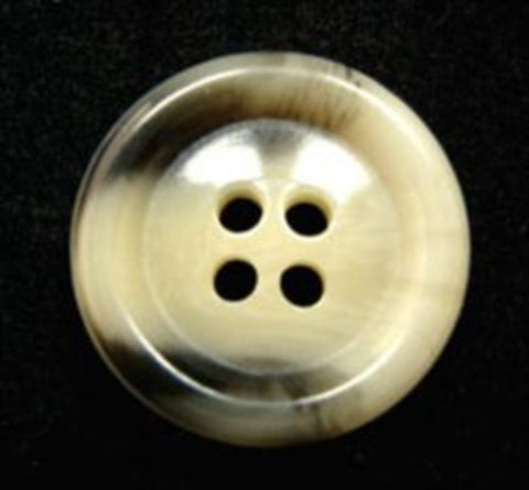 B16510 20mm Ivory and Mixed Greys Horn Effect Gloss 4 Hole Button - Ribbonmoon