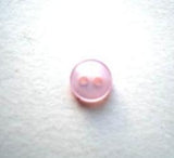 B17065 6mm Pale Rose Pink Polyester Small 2 Hole Dolls Button - Ribbonmoon