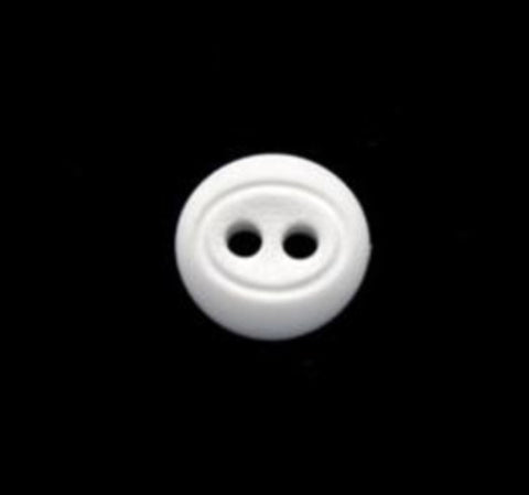 B11172 10mm White Matt Centre 2 Hole Button - Ribbonmoon