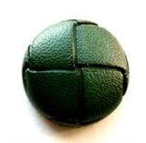 B8476 20mm Bottle Green Leather Effect "Football" Shank Button - Ribbonmoon