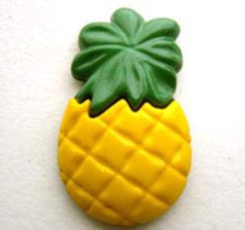 B9579 24mm Yellow and Green Pineapple Shape Novelty Shank Button - Ribbonmoon