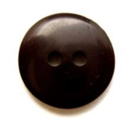 B6843 18mm Black Soft Gloss Lightly Domed 2 Hole Button