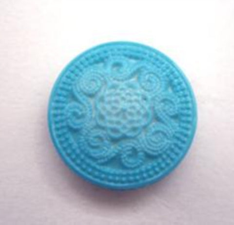 B14570 18mm Tonal Peacock Blue Textured Shank Button - Ribbonmoon