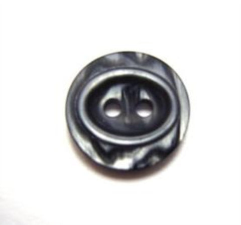 B11229 15mm Pearlised Black and Grey Oval Centre 2 Hole Button - Ribbonmoon