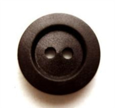 B7428 16mm Very Dark Brown Matt and Soft Sheen 2 Hole Button - Ribbonmoon