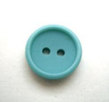 B10195 14mm Dusky New Turquoise Matt Centre 2 Hole Button - Ribbonmoon