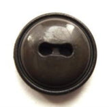 B7169 18mm Dark Grey Brown Chunky Domed Gloss 2 Hole Button - Ribbonmoon