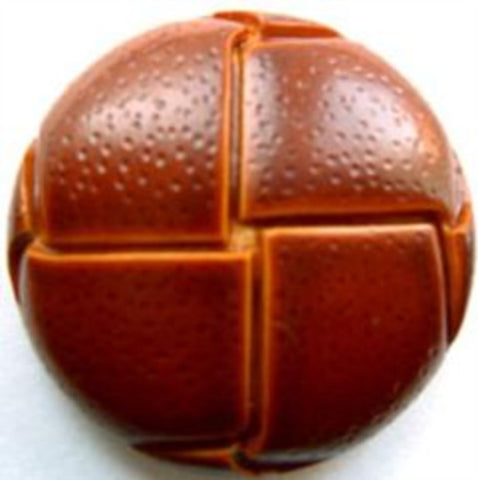 B8713 25mm Tan Leather Effect Football Shank Button - Ribbonmoon