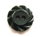 B12548 17mm Forest Green 2 Hole Button with a Fluted Edge - Ribbonmoon