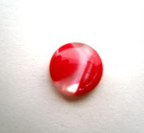 B14168 11mm Red and Pearl Variegated Polyester Shank Button - Ribbonmoon