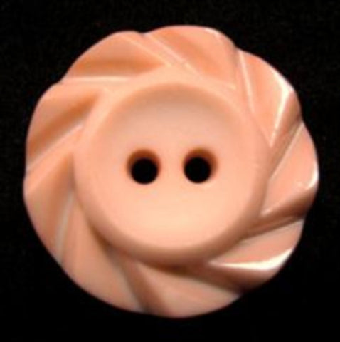 B15591 21mm Peach Matt Centre 2 Hole Button with a Fluted Edge - Ribbonmoon