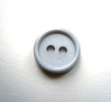 B17634 14mm Pale Blue Grey Matt Centre 2 Hole Button - Ribbonmoon