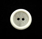 B16458 15mm Frosted Ice White Bone Sheen 2 Hole Button - Ribbonmoon