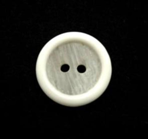 B16458 15mm Frosted Ice White Bone Sheen 2 Hole Button - Ribbonmoon