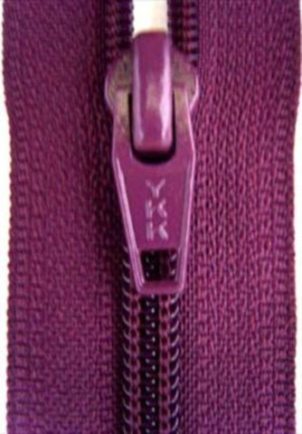 Z2631 YKK 58cm Deep Plum Nylon No.5 Open End Zip - Ribbonmoon