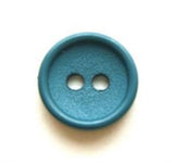 B8311 14mm Dull Malibu Blue Matt Centre 2 Hole Button - Ribbonmoon