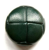 B13063 20mm Forest Green Leather Effect "Football" Shank Button - Ribbonmoon