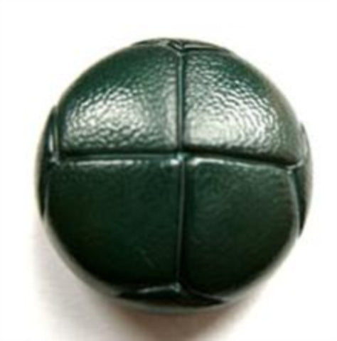 B13063 20mm Forest Green Leather Effect "Football" Shank Button - Ribbonmoon