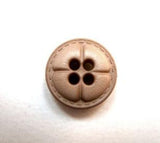 B16314 15mm Ecru Leather Effect 4 Hole Button - Ribbonmoon