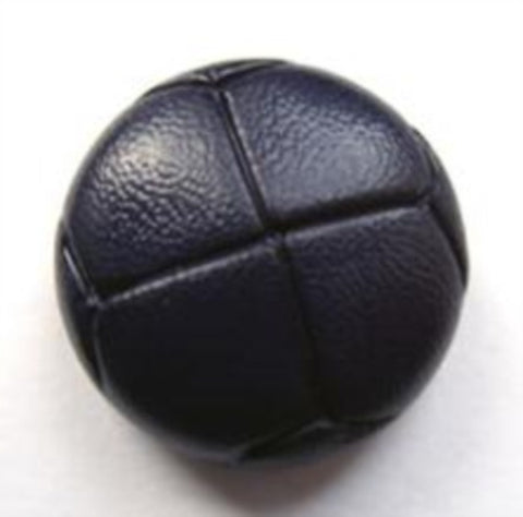 B12654 20mm Navy Leather Effect "Football" Shank Button - Ribbonmoon