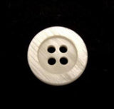 B10045 15mm Bridal White Semi Pearlised 4 Hole Button - Ribbonmoon