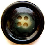 B7452 25mm Black, Sea Green and Cream Gloss 4 Hole Button - Ribbonmoon