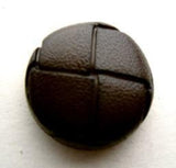 B8567 20mm Dark Green Leather Effect "Football" Shank Button - Ribbonmoon