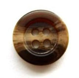 B5308 15mm Dark Brown and Beige Aaran 4 Hole Button - Ribbonmoon