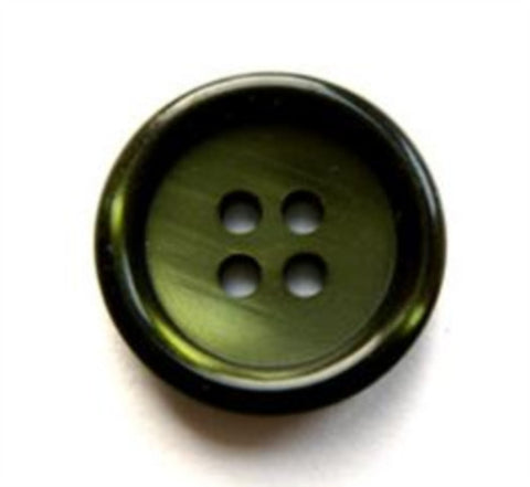 B17478 19mm Tonal Forest Green Pearlised Shimmery 4 Hole Button - Ribbonmoon