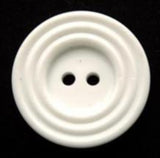 B6264 23mm White Gloss Ringed Rim 2 Hole Button - Ribbonmoon