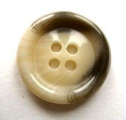 B16676 20mm Tonal Bone and Dark Grey Horn Effect 4 Hole Button - Ribbonmoon