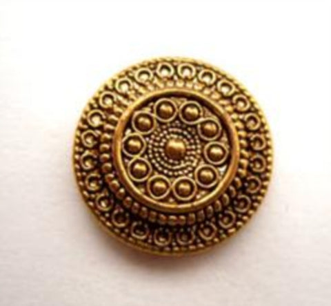 B14872 18mm Gilded Antique Gold Textured Shank Button - Ribbonmoon