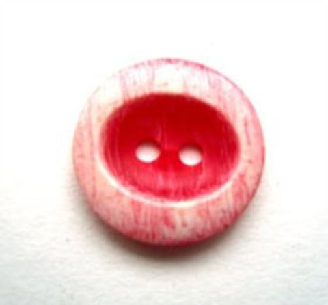 B11597 16mm Frosted Red Gloss Oval Centre 2 Hole Button - Ribbonmoon